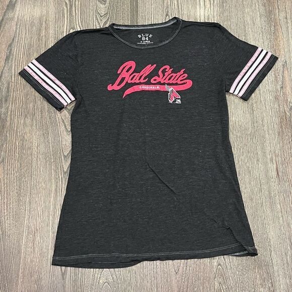 Blue 84 Ball State Cardinals T-Shirt Crew Neck Short Sleeve Dark Gray Size XL - Picture 1 of 4